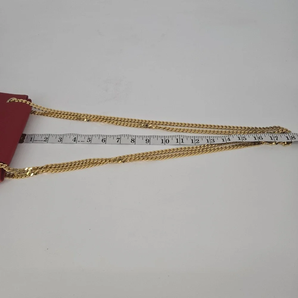 VTG Paloma Picasso 80s 90s Crossbody Leather Bag Red Signature‎ Gold Chain Italy